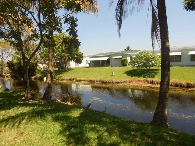 a view of a lake with houses