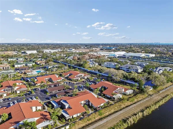 a view of a lake with a house