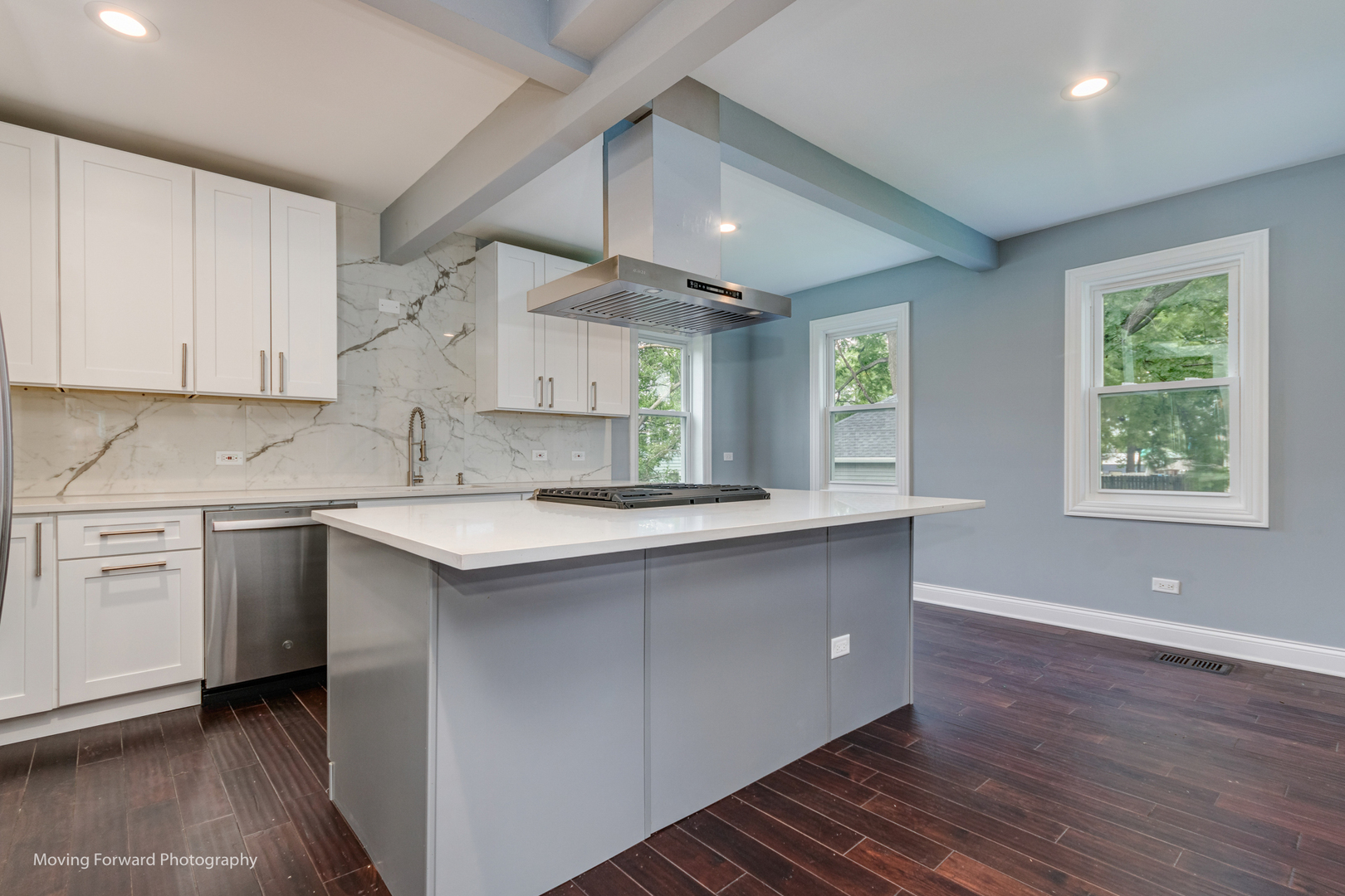 473 East Elm Street Sycamore, IL 60178 - Photo 37 of 53 a kitchen with granite countertop white cabinets and white appliances