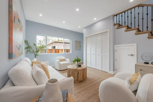 a living room with furniture