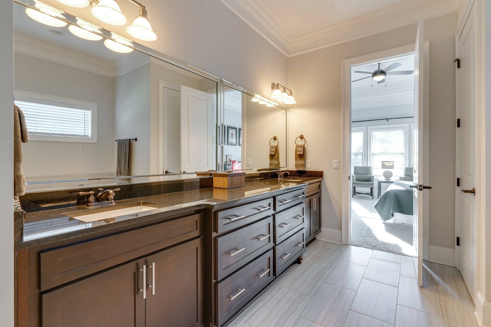 6400 Harding Pike Nashville, TN 37205 - Photo 21 of 38 a spacious bathroom with a granite countertop sink mirror and a