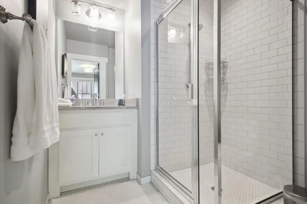 view of a bathroom from a hallway
