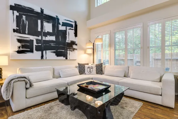 a living room with furniture