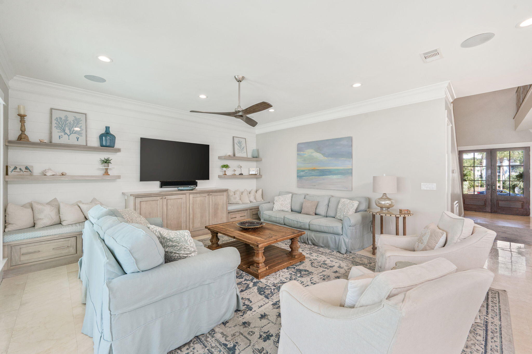 4525-4499 West County Highway 30A Santa Rosa Beach, FL 32459 - Photo 27 of 130 a living room with furniture and a flat screen tv