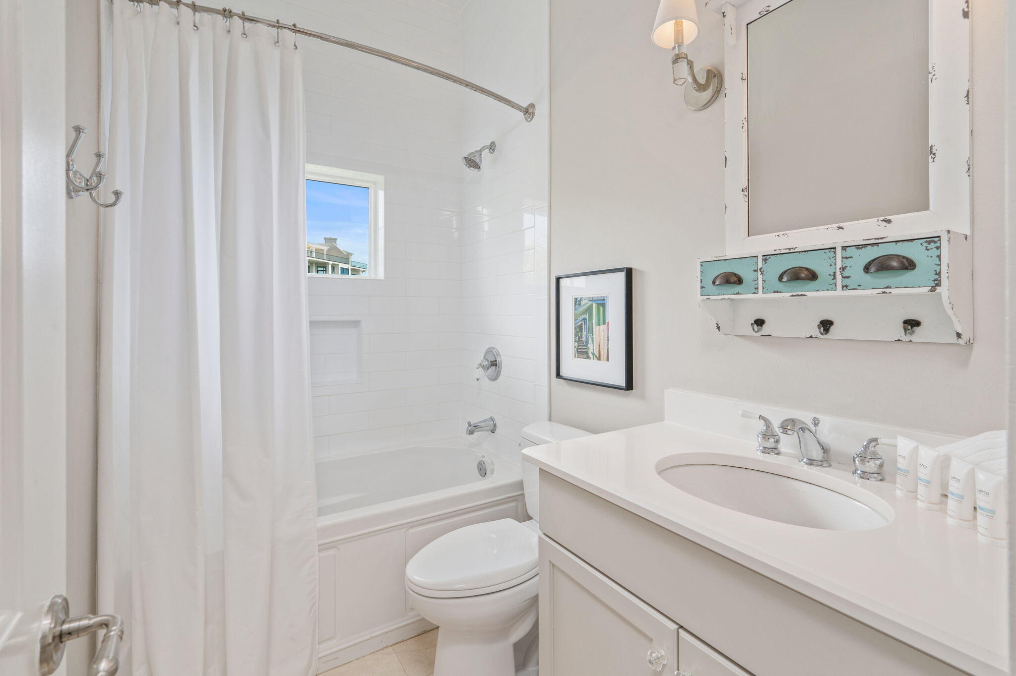 4525-4499 West County Highway 30A Santa Rosa Beach, FL 32459 - Photo 85 of 130 a bathroom with a granite countertop sink toilet and shower
