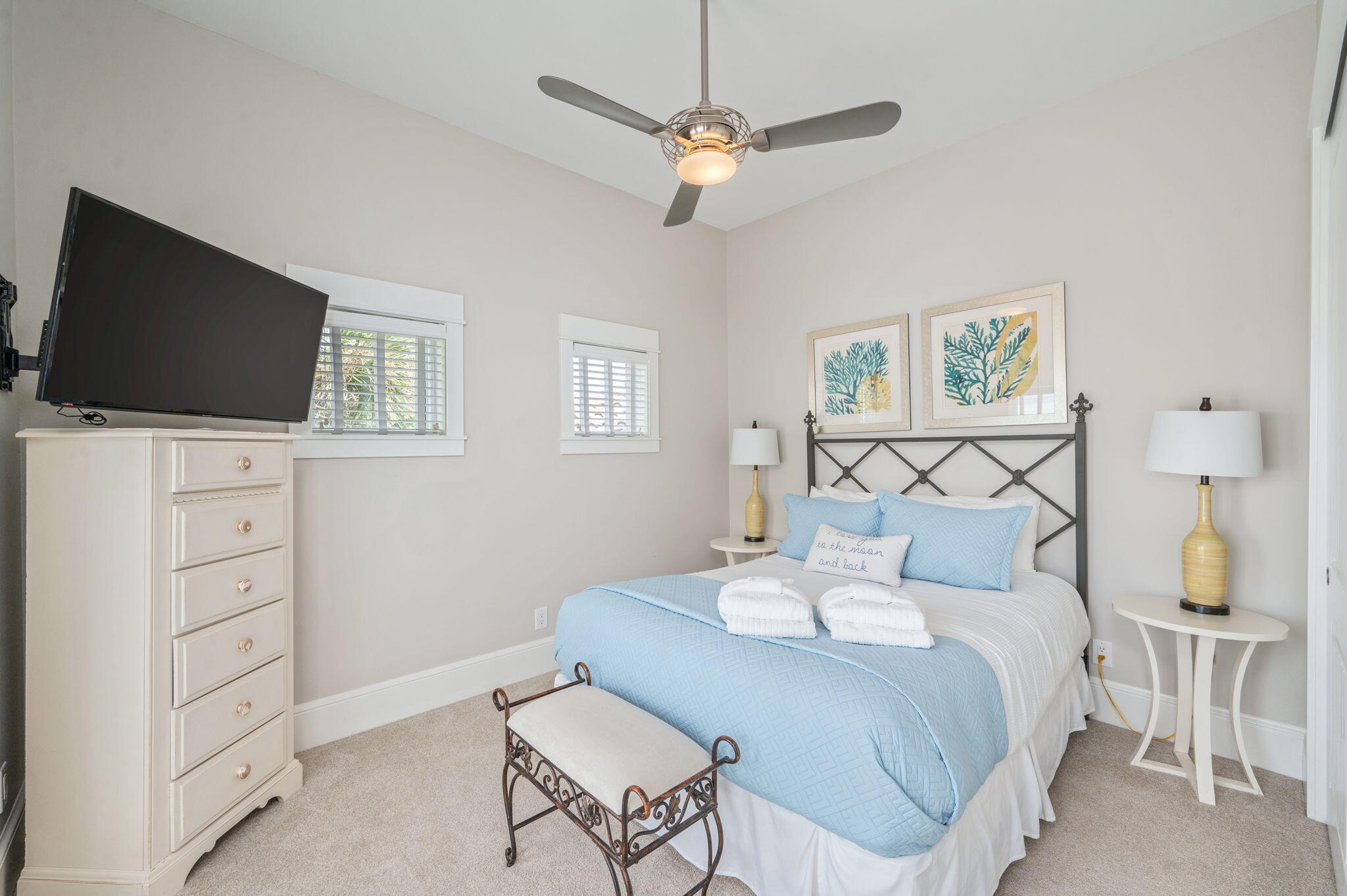4525-4499 West County Highway 30A Santa Rosa Beach, FL 32459 - Photo 87 of 130 a bedroom with a bed and a flat screen tv
