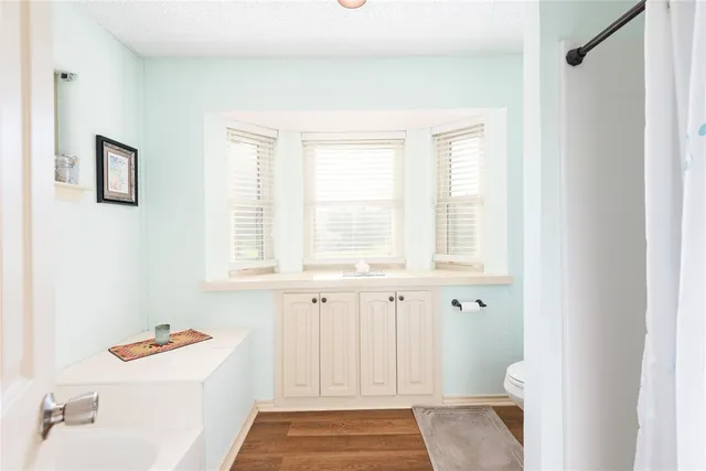 a bathroom with a sink and a toilet