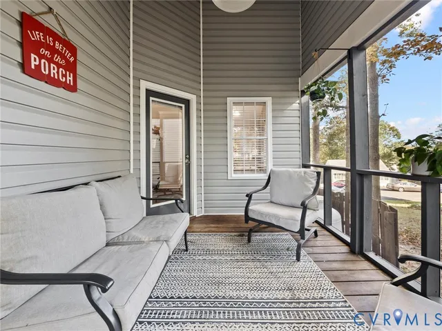 a building outdoor space with patio furniture