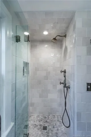 a bathroom with a shower