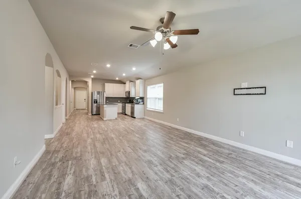 a view of a livingroom with a flat screen tv