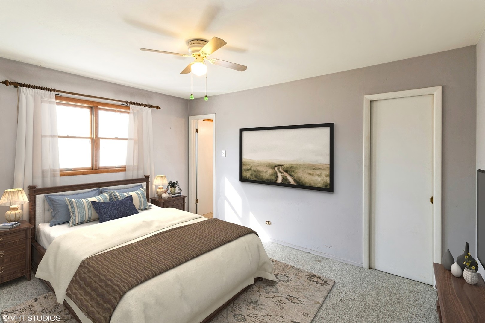 75 Carthage Lane Hoffman Estates, IL 60169 - Photo 18 of 33 a bedroom with a bed and a painting on the wall