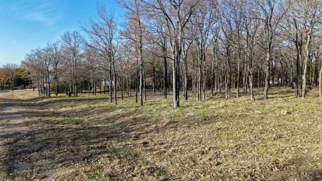 a view of a swimming pool in a backyard