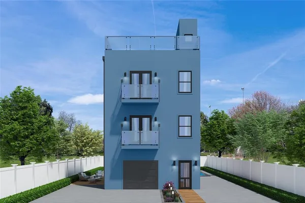 a view of a street from a balcony