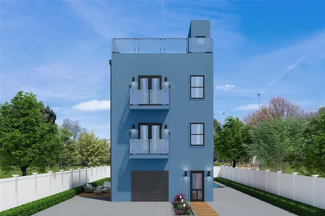 a view of a street from a balcony