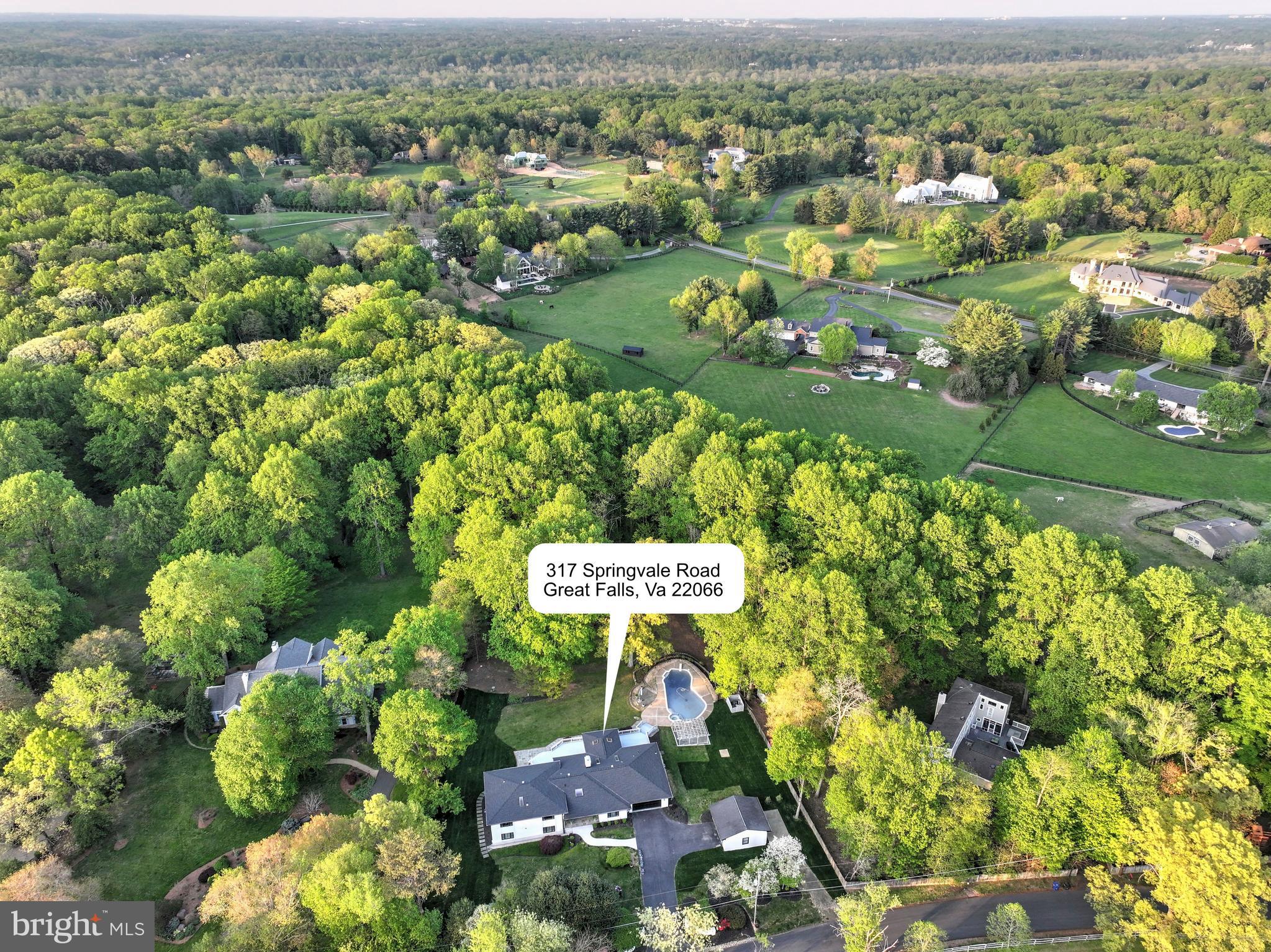 317 Springvale Road Great Falls, VA 22066 - Photo 96 of 98 an aerial view of a houses with a yard