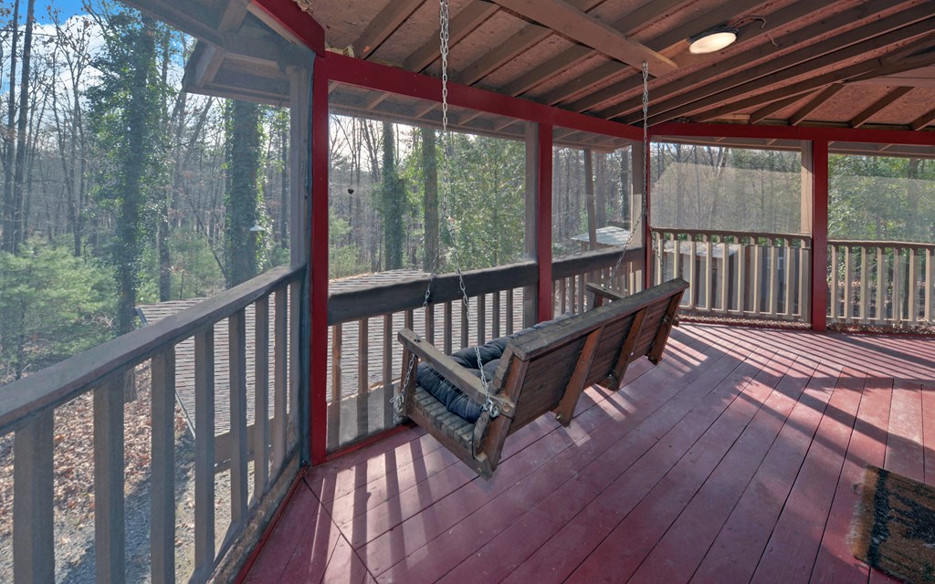 15 Trails End Road Blue Ridge, GA 30513 - Photo 32 of 46 a view of a two chairs in the balcony