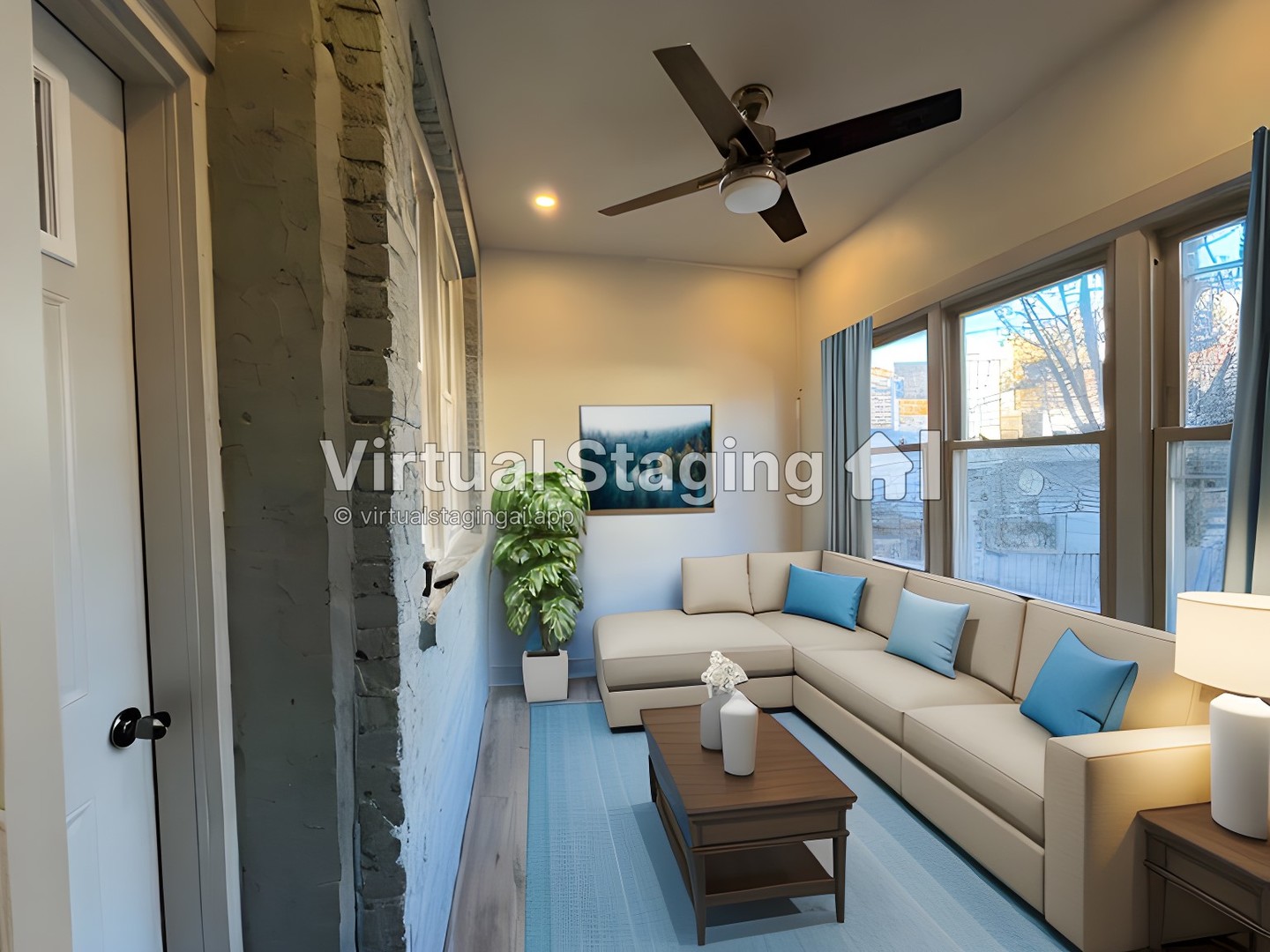 1446 West Irving Park Road, Unit 1 Chicago, IL 60613 - Photo 15 of 45 a living room with furniture and a ceiling fan