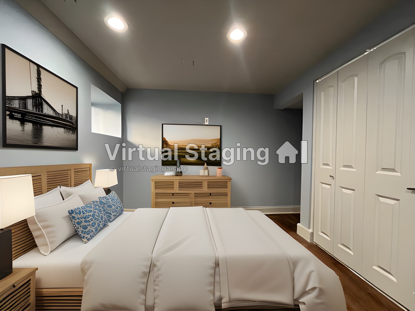 1446 West Irving Park Road, Unit 1 Chicago, IL 60613 - Photo 23 of 45 a bedroom with a bed and a large mirror