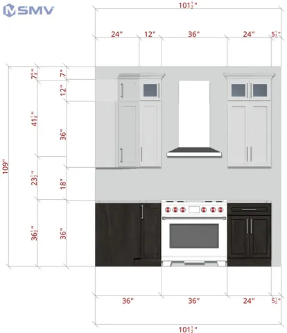 a kitchen with a refrigerator and a cabinets