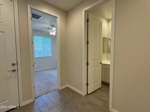 an empty room with a window