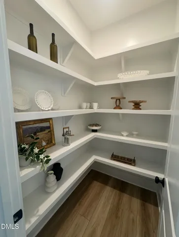 a storage room with washer and dryer