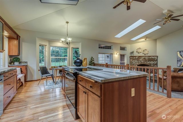 a kitchen with lots of counter top space