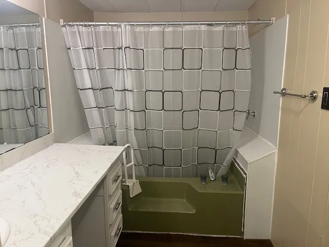 a bathroom with a sink
