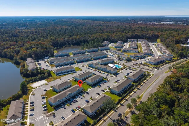 an aerial view of a city