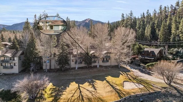 a view of a lake with a mountain