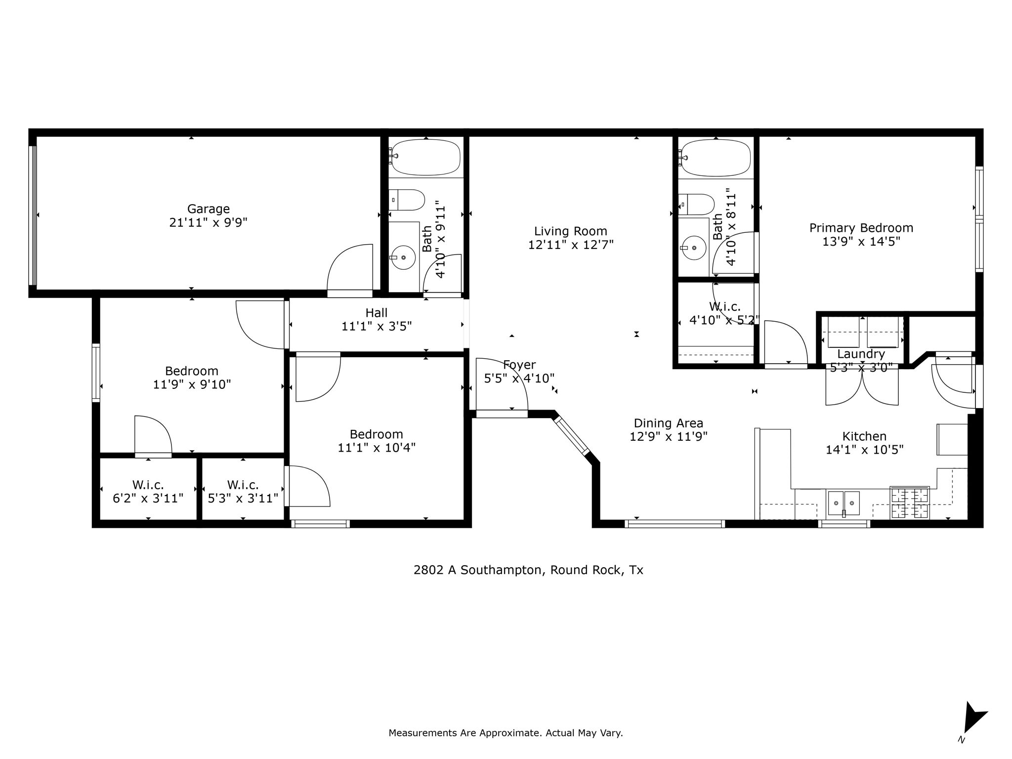 2802 Southampton Way, Unit A Round Rock, TX 78664 - Photo 13 of 13 View of floor plan / room layout