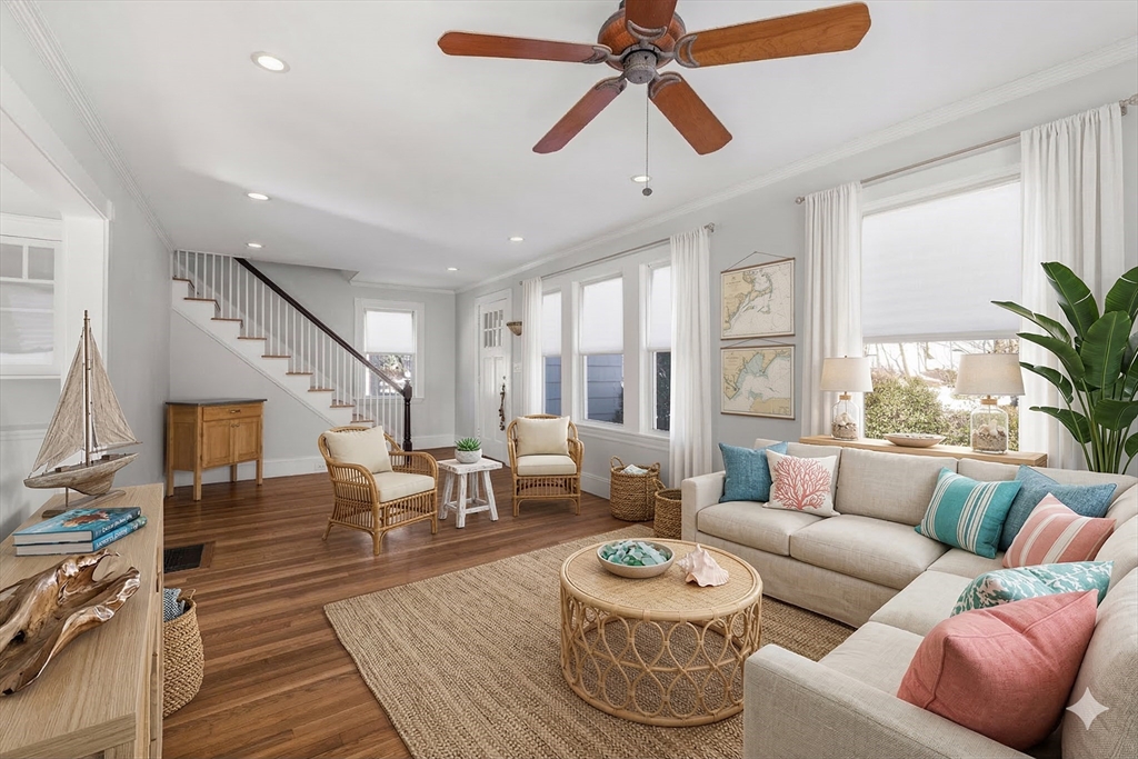 34 Lafayette Street Marblehead, MA 01945 - Photo 5 of 22 a living room with furniture and wooden floor