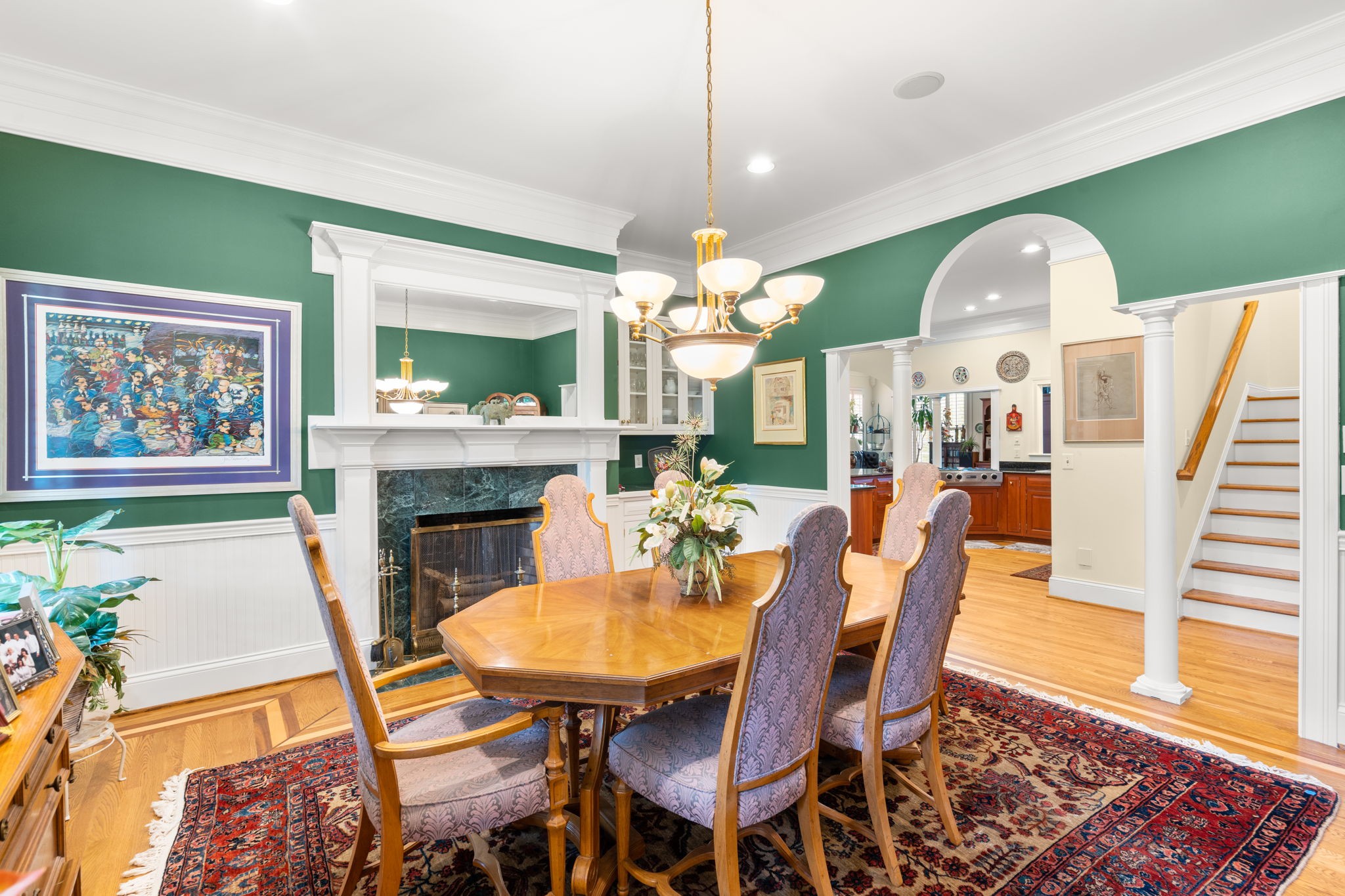 3210 Kinnard Springs Road Franklin, TN 37064 - Photo 42 of 64 a view of a a dining room with furniture wooden floor and chandelier
