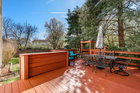 a view of outdoor sitting area with furniture