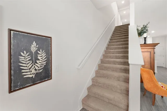 a view of entryway with wooden floor