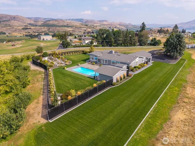 a view of a lake with a mountain
