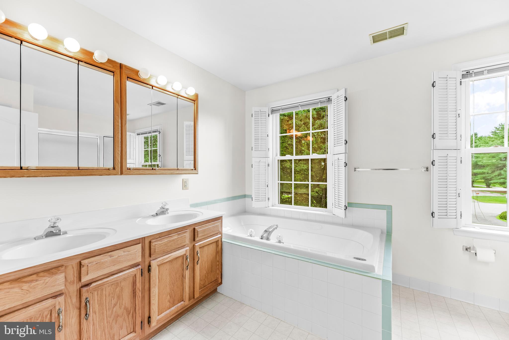 5965 Ketch Road Prince Frederick, MD 20678 - Photo 31 of 56 a bathroom with a tub sink and mirror