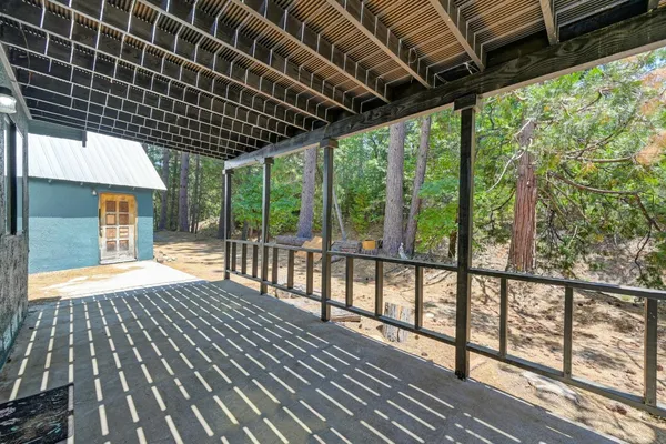 a porch with view of outdoor space