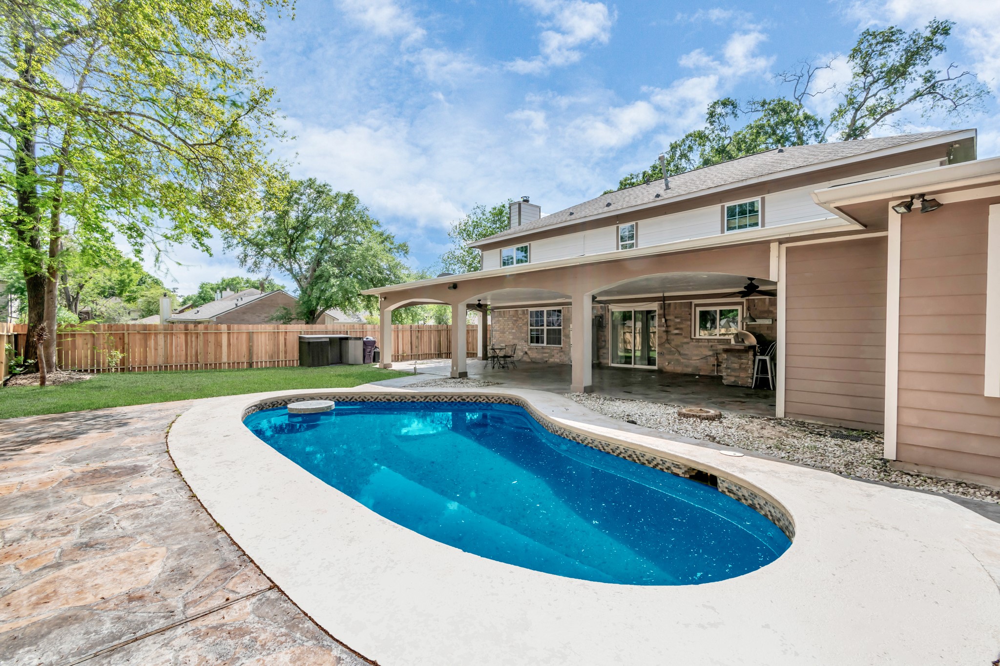 12418 Mill Ridge Drive Cypress, TX 77429 - Photo 33 of 36 a view of outdoor space yard swimming pool and porch