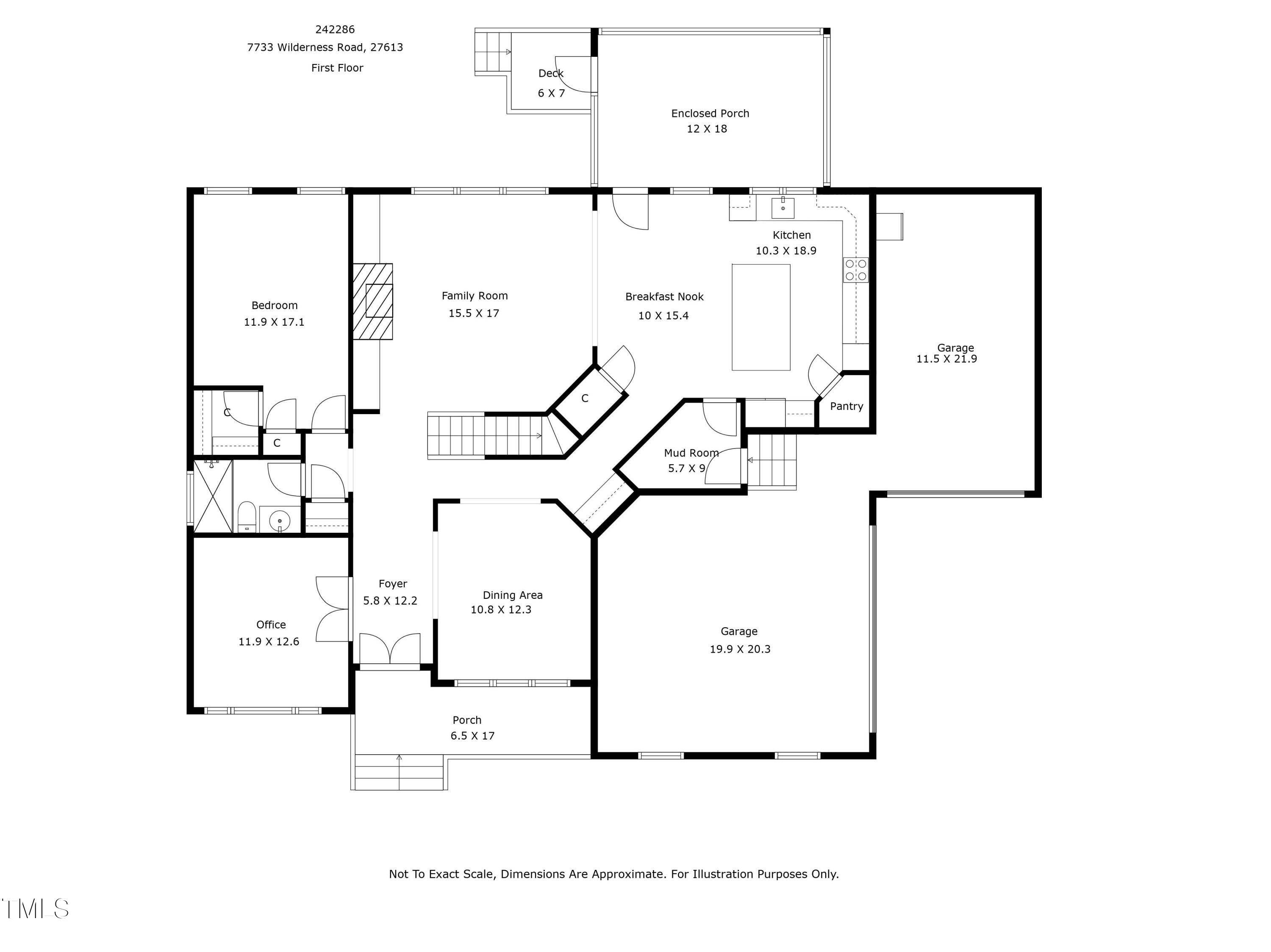 7733 Wilderness Road Raleigh, NC 27613 - Photo 35 of 37 a picture of a floor plan