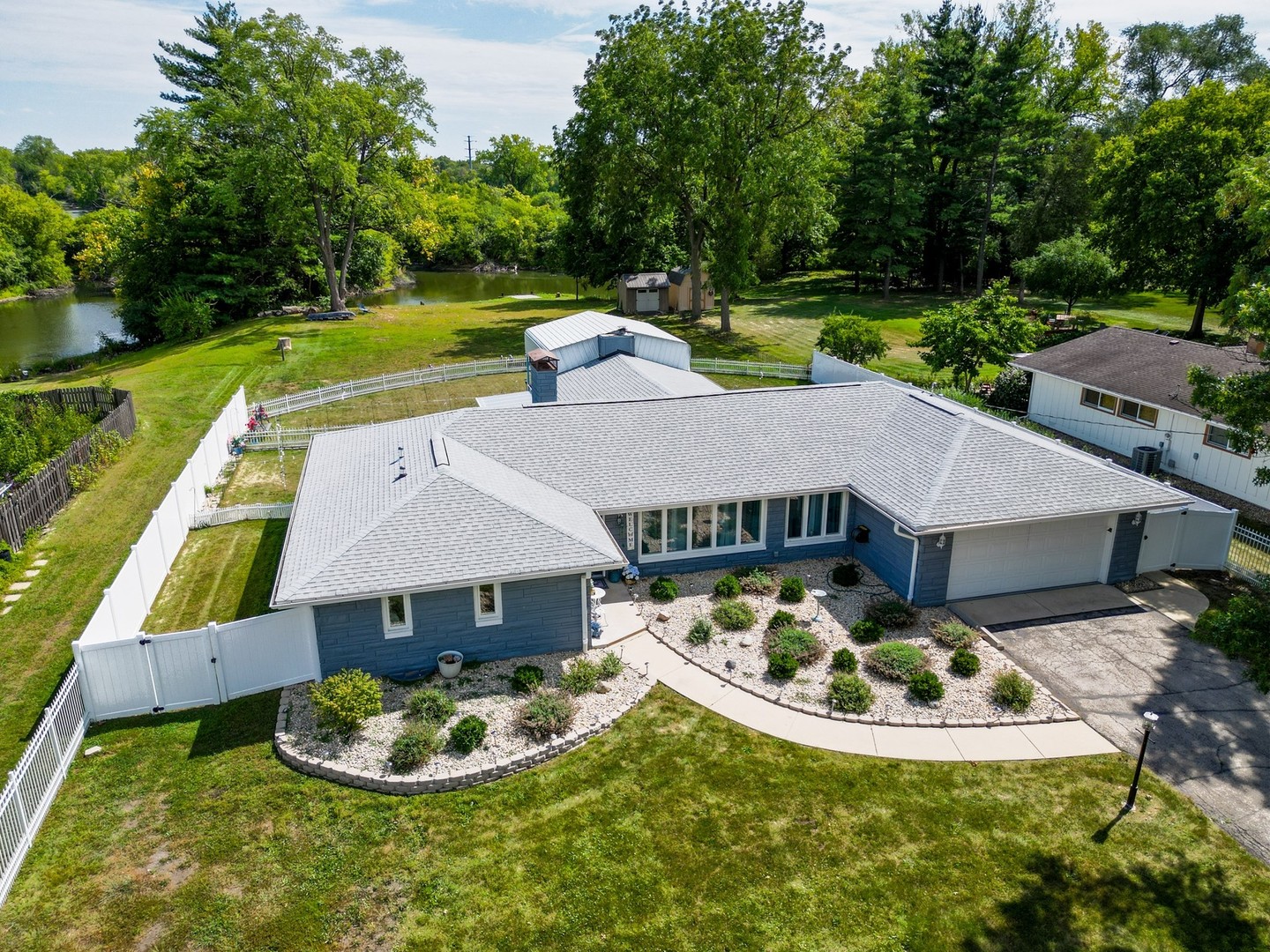 14107 Naperville Road Plainfield, IL 60544 - Photo 41 of 49 a aerial view of a house with swimming pool and big yard