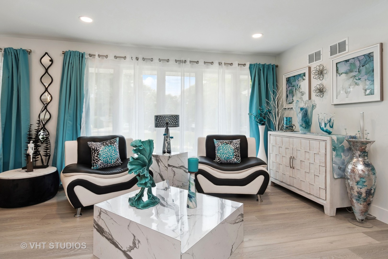 14107 Naperville Road Plainfield, IL 60544 - Photo 6 of 49 a living room with furniture and a floor to ceiling window