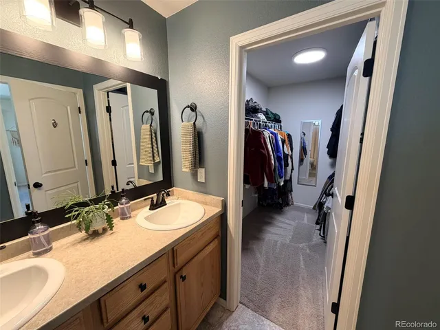a bathroom with a sink double vanity