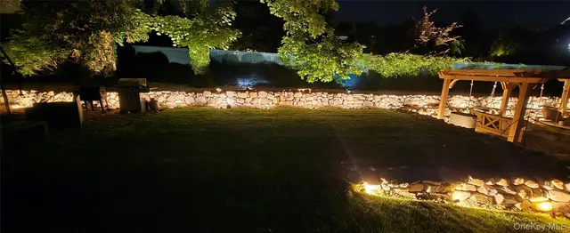 a view of a lake from a yard