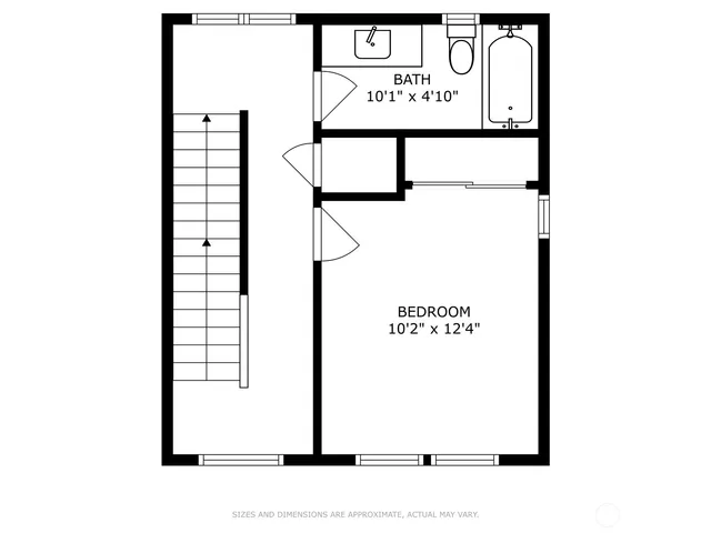 a picture of a bench in front of a door