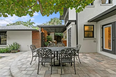a view of an outdoor seating area