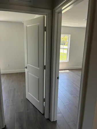 view of hallway with living room