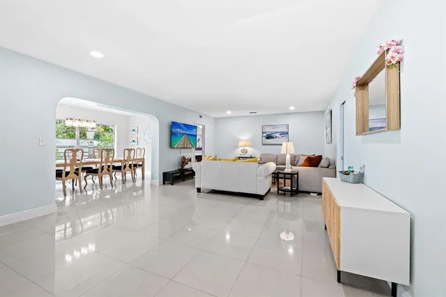 a room with furniture and a table