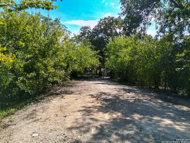 a view of backyard with green space