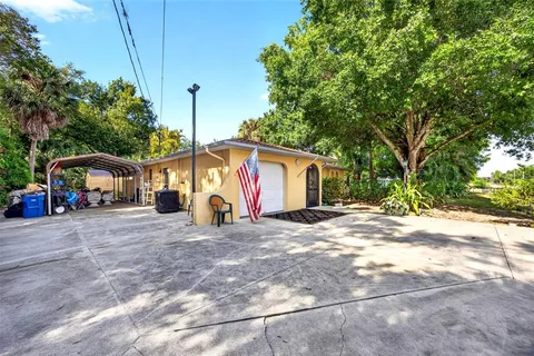 a view of a backyard of a house