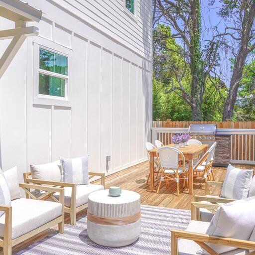 33 Maritime Way Santa Rosa Beach, FL 32459 - Photo 30 of 71 a view of a patio with table and chairs and potted plants